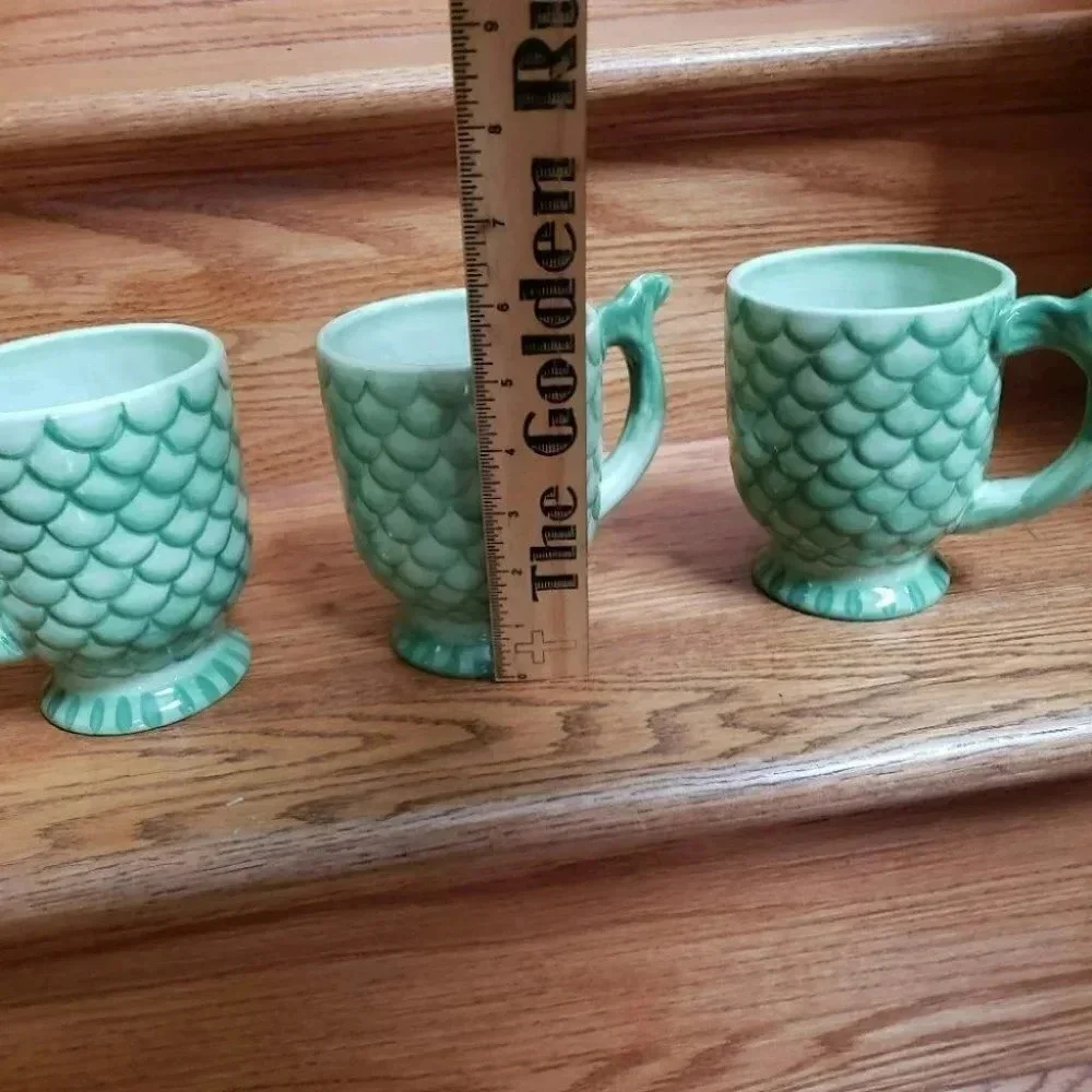 Mesa International embossed green Mermaid Mugs‎